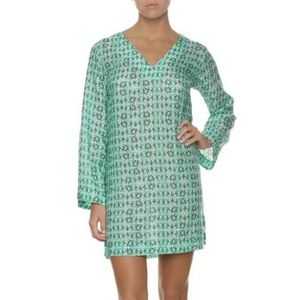 Helen Jon Green Patterned Long Sleeve Dress